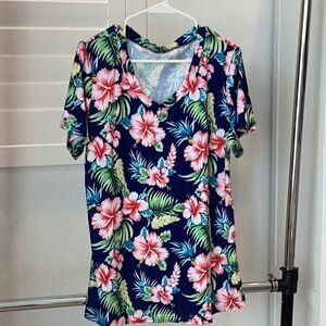 Tropical Hawaiian Shirt, Womens Size Large
